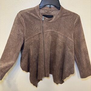Vintage BCBGMaxAzria Brown Scalloped Waterfall Sweater